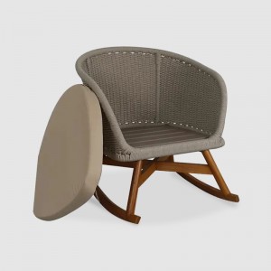 Europæisk stil havemøbler doven stol udendørs rullestol teak træ ben rattan gynge sofa stol