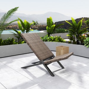 велепродаја Спољна башта од тиковине од плетеног ратана Лоунге столице за опуштање