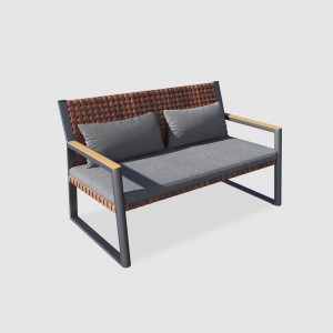 ambongadiny Metal Aluminum Furniture Frame Garden Sets Teak Wooden Rattan Sofa
