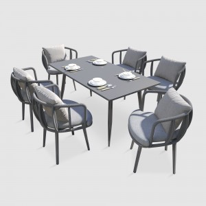 engros udendørs spisebord og stol i aluminium