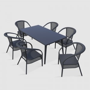 Modern Weavan Garden Outdoor Comfy Patio French Metal Rattan Garden Table Chairs