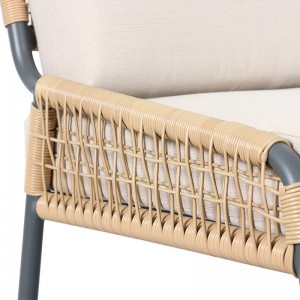 Mobilier modern din stofa pentru curte Olifen Rope Scaun de sufragerie Vanzare fierbinte Mobilier de gradina Set de canapea scaun de frânghie pentru exterior