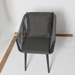 आधुनिक आउटडोर फर्नीचर बालकनी एल्यूमिनियम कॉफी डाइनिंग टेबल रस्सी कुर्सी आंगन सेट गार्डन फर्नीचर सेट कुर्सी