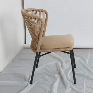 Модерен ратан мебел за двор Градинарски комплети за ткаење јаже за надворешни маси и столчиња за стол за тераса