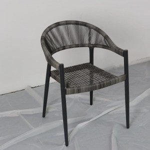 Novo design de alumínio nórdico mobiliário ao ar livre popular corda tecer cadeira de jardim para varanda cadeira do hotel