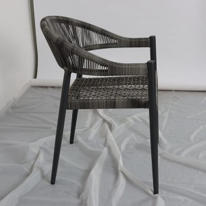 Nij ûntwerp Aluminium Nordic Outdoor Furniture Populêre Rope Weave Garden Stoel Foar Balkon Hotel stoel