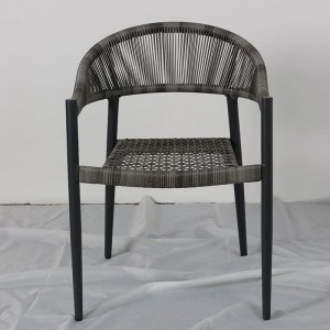 Mobles d'exterior nòrdic d'alumini de nou disseny cadira de jardí de teixit de corda popular per a cadira d'hotel de balcó
