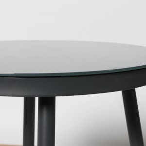 Tabakë metalike e rrumbullakët me shumicë tavolinë anësore të sipërme Tavolinë çaji prej çeliku të karbonit Tavolinë kafeje me ngjyrë të bardhë Tabela e brendshme e jashtme