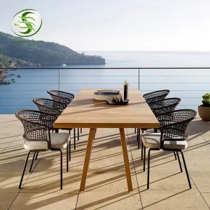 Desain Baru Aluminium Nordic Furnitur Luar Ruangan Populer Tali Menenun Kursi Taman untuk Balkon Kursi Hotel
