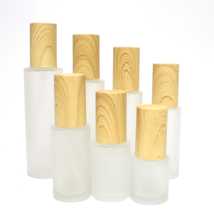Fengjun decorative perfume bottle custom with wooden lid 20ml  30ml 40ml  50ml 60ml 70ml 80ml 100ml  glass Jar Body Butter jars