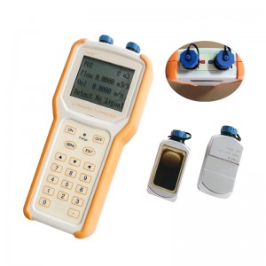 Sensor de caudal de auga de alta temperatura bidireccional de caudalímetro ultrasónico portátil con soporte de batería
