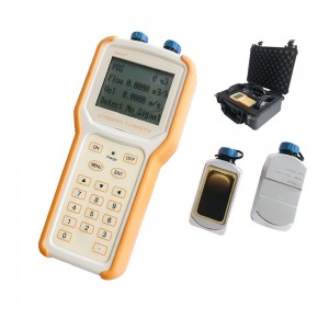 TF1100-CH Handheld Aliran Transmitter Cai Ultrasonic Flowmeter Transduser Sareng Data Logger