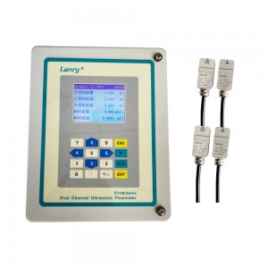 dual channel transit waktos flowmeter ultrasonic pikeun bahan kimia