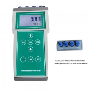 Inotakurika Handheld Ultrasonic Mvura Inoyerera Meter doppler Flowmeter ine bhatiri simba