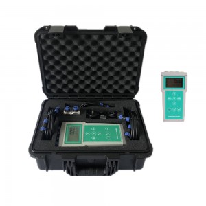 Medidor de vazão líquido ultrassônico Handheld de Doppler da cor verde para águas residuais