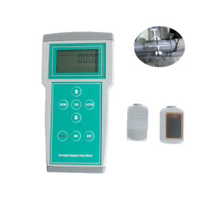 Medidor de vazão ultrassônico digital portátil para águas residuais com suporte para bateria
