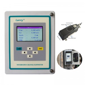 Lanry Instruments Rechthoekige stuw Open kanaal ultrasone waterstroommeter met GPRS