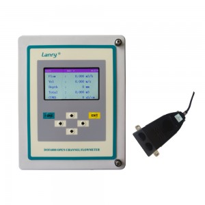 Mepee Channel Flow Sensor Canals na Osimiri Ultrasonic Flowmeter nwere Data Logger