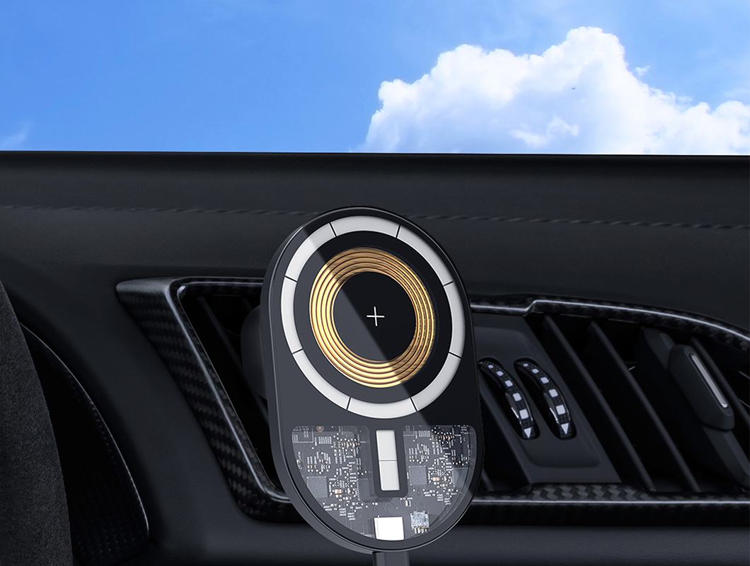 Carica Wireless Car Magnetic Trasparente - Ùn simu micca solu trasparenti!