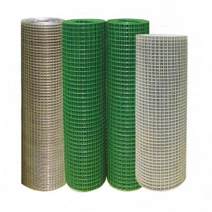PVC coated welded wire mesh ပလပ်စတစ် coated အစိမ်းရောင်အရောင်ဝါယာကြိုးကွက်ခြံစည်းရိုး