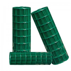 PVC tegita veldita drato maŝo plasto kovrita verda koloro drato maŝo Ĝardeno barilo