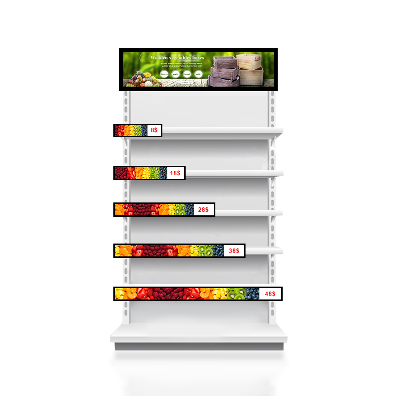 Supermarket shelves Ultra Wide Stretched Bar Icd Display Digital Signage and Displays Advertising Player Kiosk Screen Featured Image