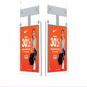 Double sided hanging OLED transparent display LCD window screen Advertising Player Digital Signage