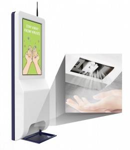 Automatic hand sanitizer dispenser kiosk with 21.5 inch LCD Advertising Display Digital Signage  LS215A