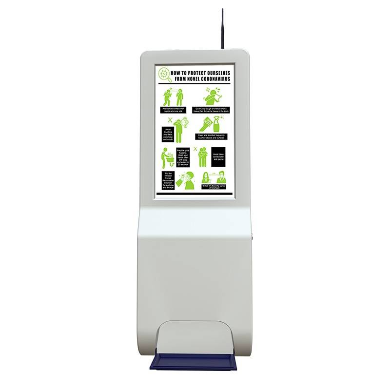 Automatic hand sanitizer dispenser kiosk with 21.5 inch LCD Advertising Display Digital Signage  LS215A Featured Image
