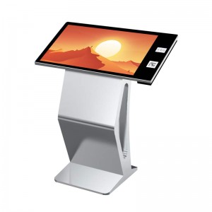 K base design 32inch 43inch touch screem query self checkout machine,touch screen kiosk with QR code scanner IC ID card reader