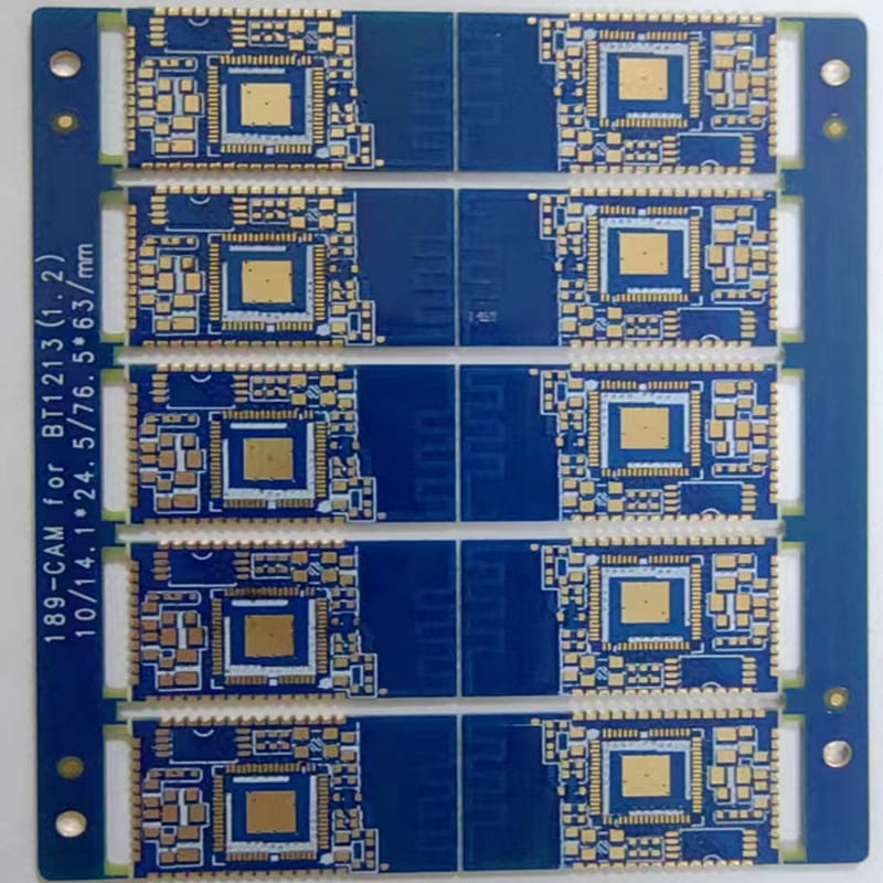 Pcb-prototipe pcb-vervaardiging blou soldeermasker bedekte halfgate Uitgestalte beeld