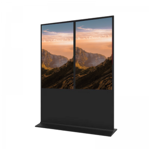 Kiosk hiển thị màn hình LCD kép đứng trên sàn