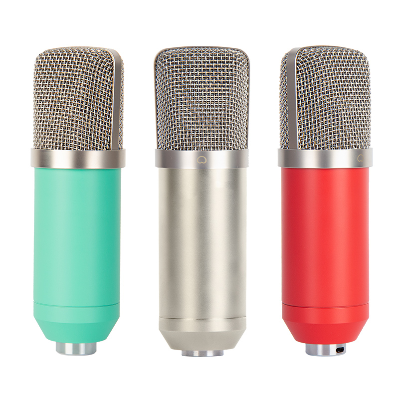 Microfon condensator XLR EM001 pentru podcast Imagine prezentată