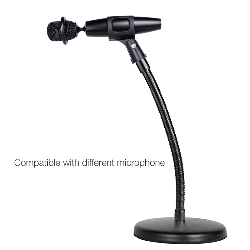 Table microphone stand MS029 na may gooseneck