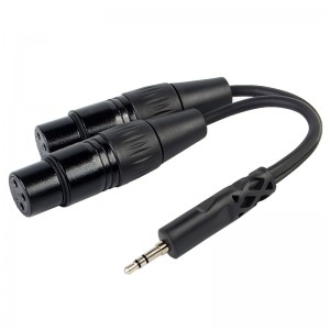 Cablu Y-Splitter 3,5 TRS la XLR dual mamă YC007 pentru audio