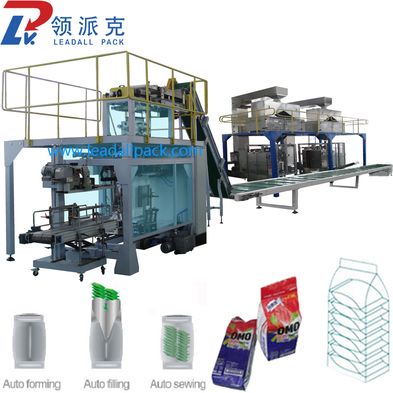 Secondary Packaging Machine for 500g 1kg 10kg Sugar Salt Rice Pouch into Pp Woven Bags