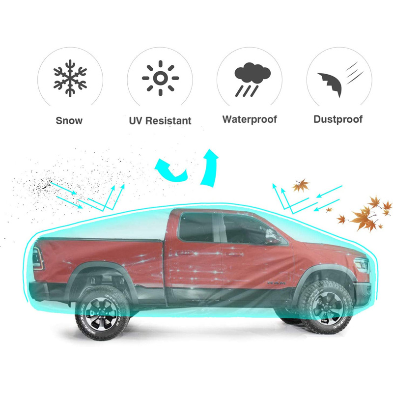 Waterproof Extra Guard 5 Layers Breathable  Pickup Truck Car Cover Up to 195” 240”