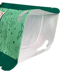 Προσαρμογή Εκτύπωσης Stand Up Θήκη με φερμουάρ Επάνω Λευκό Βιβλίο με καθαρό παράθυρο για 500g Σακούλα συσκευασίας τροφών για κατοικίδια για σκύλους