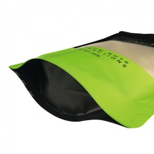 Bolsas de plástico con cierre de cremallera de papel de aluminio resellables impresas personalizadas, bolsa de pie con cremallera para envases de alimentos