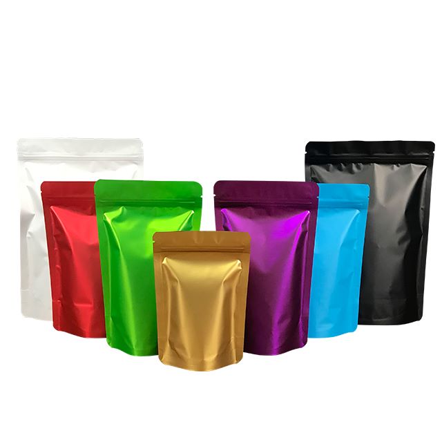Bolsas de plástico de bloqueo con cremallera de papel de aluminio Embalaxe colorido para alimentos Imaxe destacada