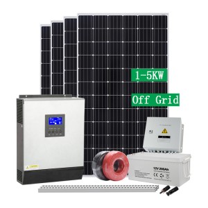 Гэрт зориулсан 3КВт 5КВт 10кВ-ын эрчим хүчний сүлжээнээс гадуурх нарны эрчим хүчний систем бөөний худалдаа