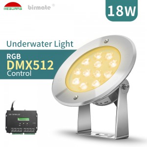 Dc24v Dmx512 គ្រប់គ្រងក្រោមទឹក ការផ្លាស់ប្តូរពន្លឺ LED
