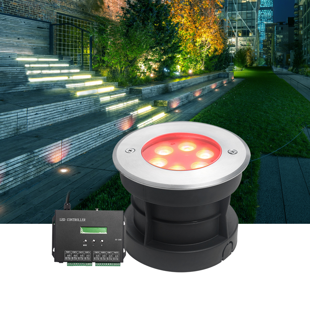 6W RGB Structure Waterproof Led Ground Lights Outdoor with IK10