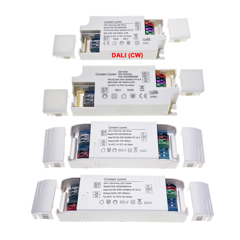 100-240VAC Dali Dimmable CCT Adjustable LED Driver LEDEAST FKS-DQ7W15Y2A