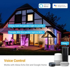 Smart Landscape Lighting RGB Color Changing WiFi APP Voice Control Outdoor Waterproof