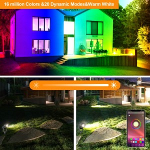 Smart Landscape Lights RGB Bluetooth APP Control Outdoor Waterproof