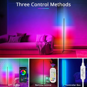 RGB LED Corner Floor Lamp Remote Control Bluetooth
