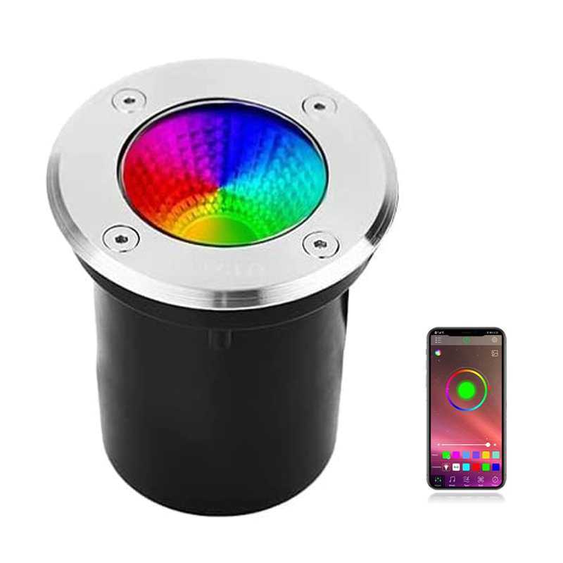 Smart Ground Lights Well Lights Remote Control BLUETOOTH Outdoor Waterproof RGB Color Changing Featured Image