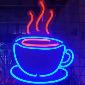 Ručně vyrobený neonový nápis šálek kávy 1