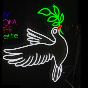 Enseigne néon colombe personnalisée brighter4